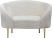 Ritz Cream Velvet Chair - Bargain Furniture (Detroit, MI)