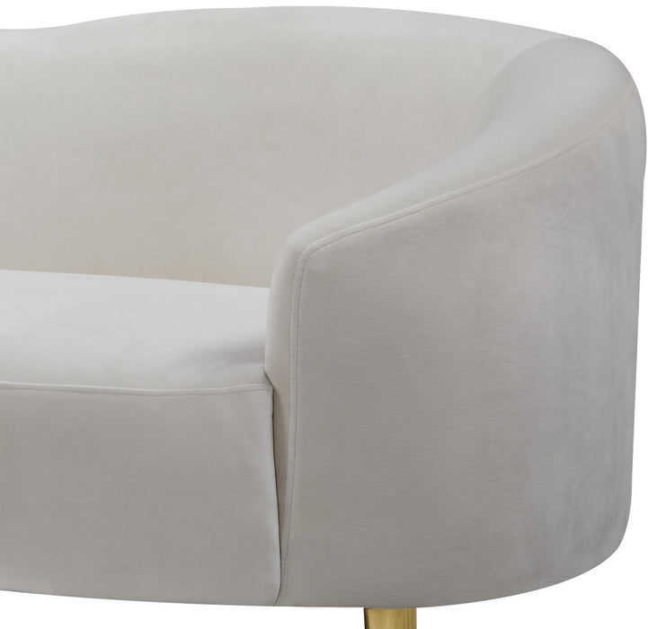 Ritz Cream Velvet Sofa - Bargain Furniture (Detroit, MI)