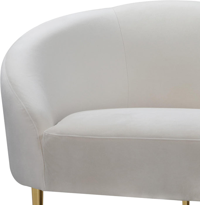 Ritz Cream Velvet Sofa - Bargain Furniture (Detroit, MI)
