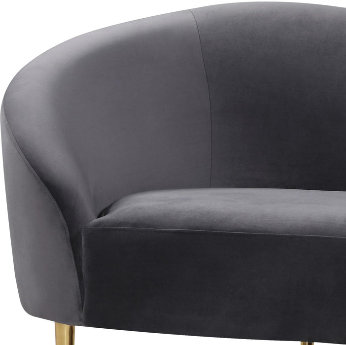 Ritz Grey Velvet Sofa - Bargain Furniture (Detroit, MI)