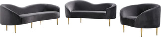 Ritz Grey Velvet Loveseat - Bargain Furniture (Detroit, MI)