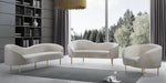 Ritz Cream Velvet Loveseat - Bargain Furniture (Detroit, MI)