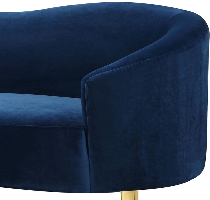 Ritz Navy Velvet Sofa - Bargain Furniture (Detroit, MI)