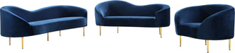 Ritz Navy Velvet Loveseat - Bargain Furniture (Detroit, MI)