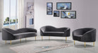 Ritz Grey Velvet Loveseat - Bargain Furniture (Detroit, MI)