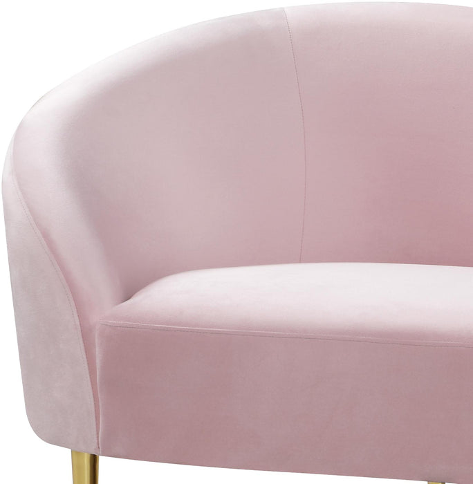 Ritz Pink Velvet Sofa - Bargain Furniture (Detroit, MI)