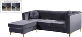 Eliana Grey Velvet 2pc. Reversible Sectional image