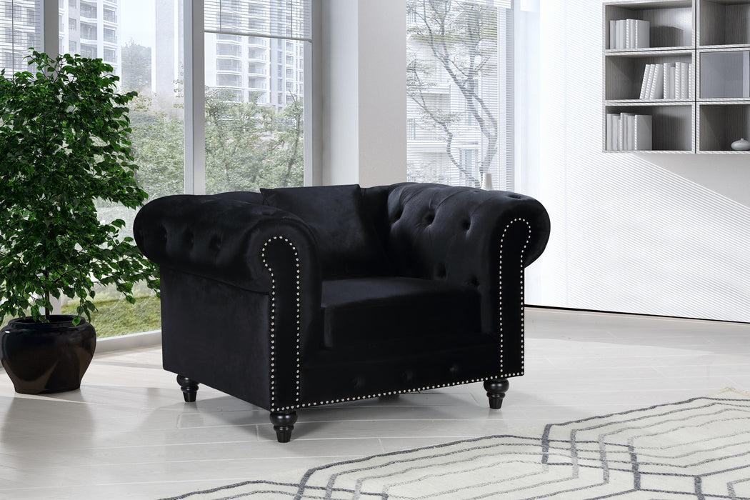 Chesterfield Black Velvet Chair