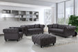 Chesterfield Grey Linen Loveseat - Bargain Furniture (Detroit, MI)