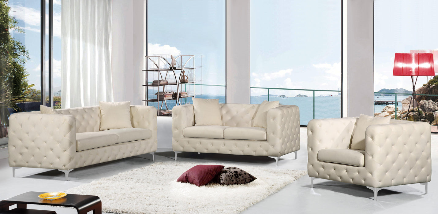 Scarlett Cream Velvet Sofa - Bargain Furniture (Detroit, MI)