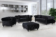 Chesterfield Black Velvet Ottoman - Bargain Furniture (Detroit, MI)