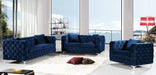 Scarlett Navy Velvet Sofa - Bargain Furniture (Detroit, MI)