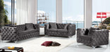 Scarlett Grey Velvet Loveseat - Bargain Furniture (Detroit, MI)