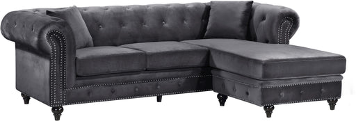 Sabrina Grey Velvet 2pc. Reversible Sectional image