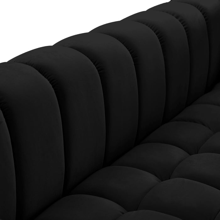 Gwen Black Velvet Sofa - Bargain Furniture (Detroit, MI)