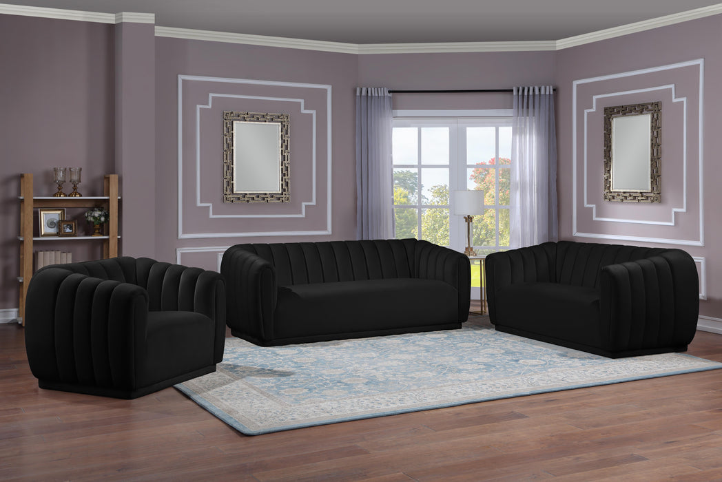 Dixie Black Velvet Sofa - Bargain Furniture (Detroit, MI)