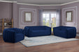 Dixie Navy Velvet Loveseat - Bargain Furniture (Detroit, MI)