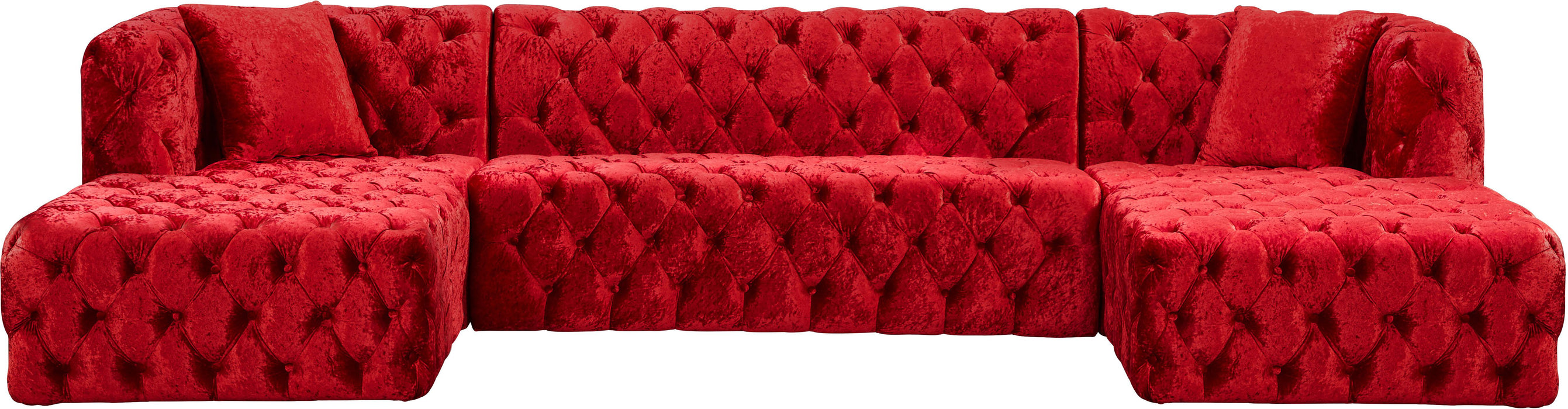 Coco Red Velvet 3pc. Sectional (3 Boxes)