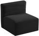Quincy Black Velvet Modular Armless Chair - Bargain Furniture (Detroit, MI)