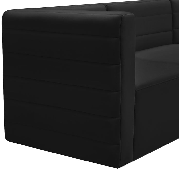 Quincy Black Velvet Modular Corner Chair - Bargain Furniture (Detroit, MI)