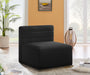 Quincy Black Velvet Modular Armless Chair - Bargain Furniture (Detroit, MI)