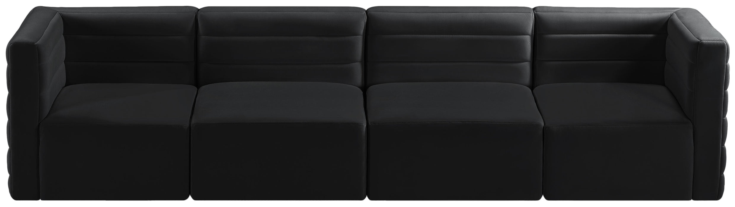 Quincy Black Velvet Modular Sofa