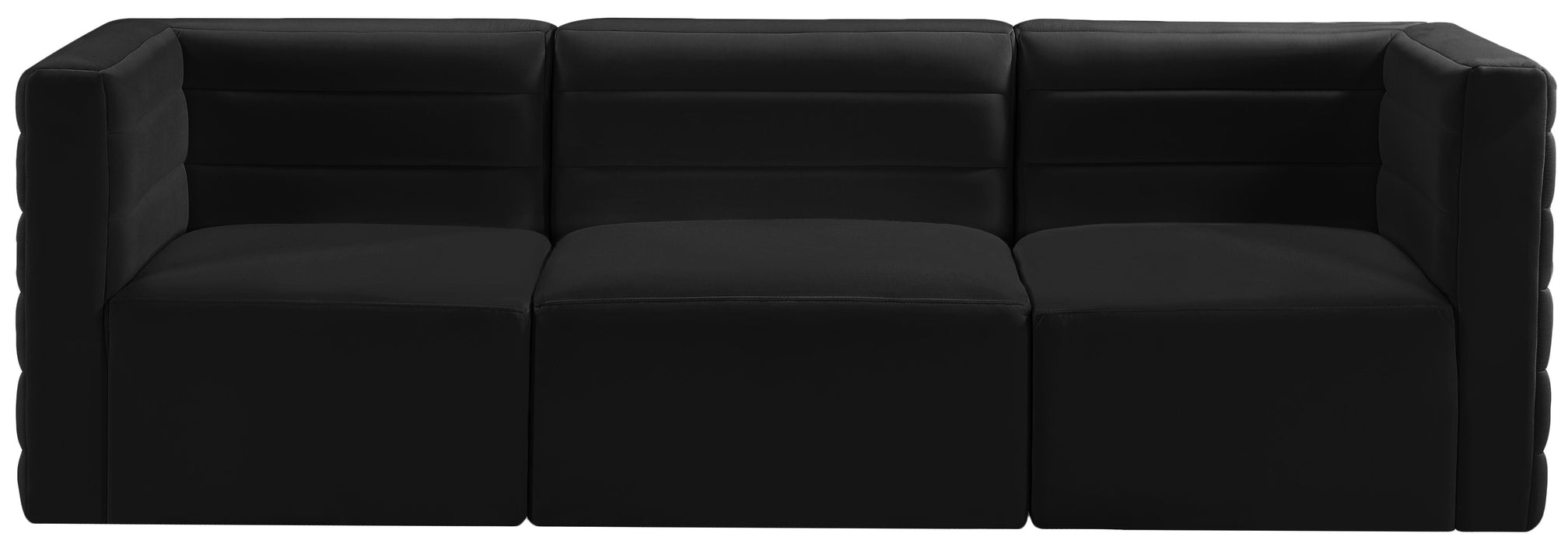 Quincy Black Velvet Modular Sofa