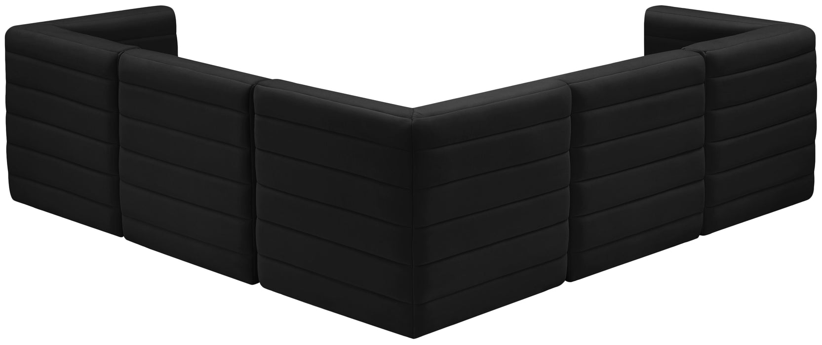 Quincy Black Velvet Modular Sectional