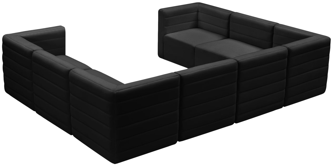 Quincy Black Velvet Modular Sectional