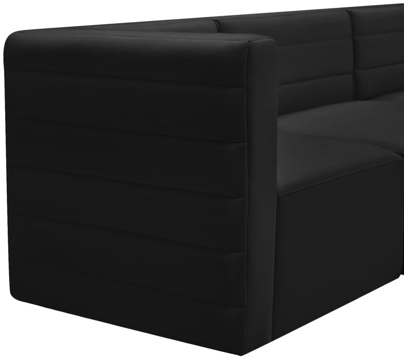 Quincy Black Velvet Modular Sectional - Bargain Furniture (Detroit, MI)