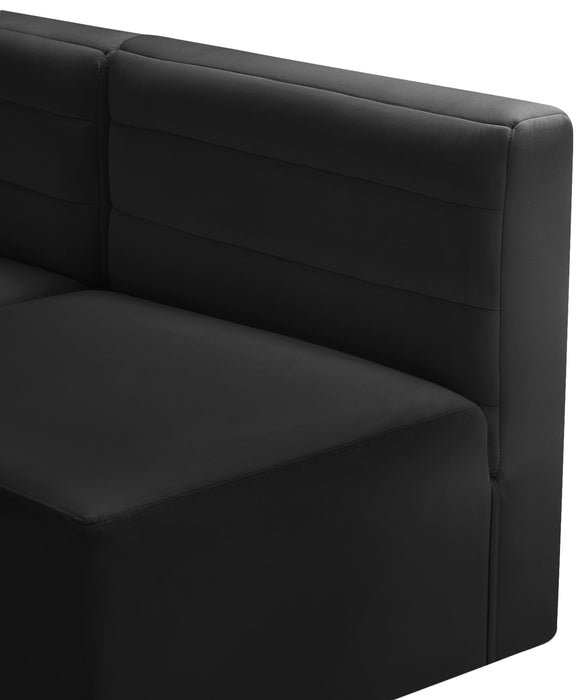 Quincy Black Velvet Modular Sofa - Bargain Furniture (Detroit, MI)