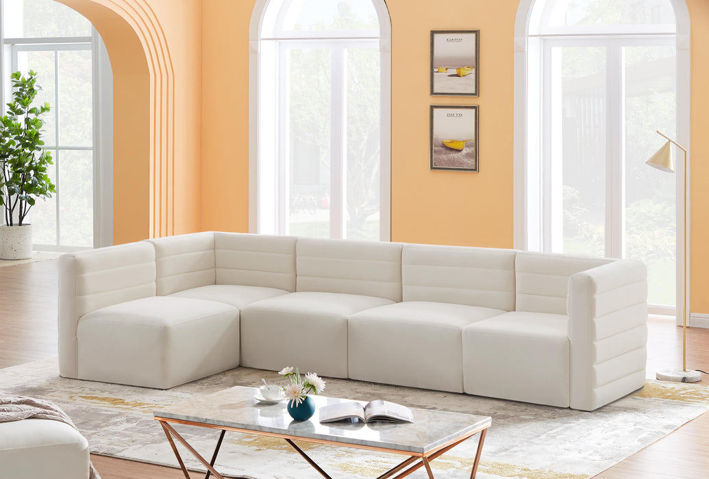 Quincy Cream Velvet Modular Sectional