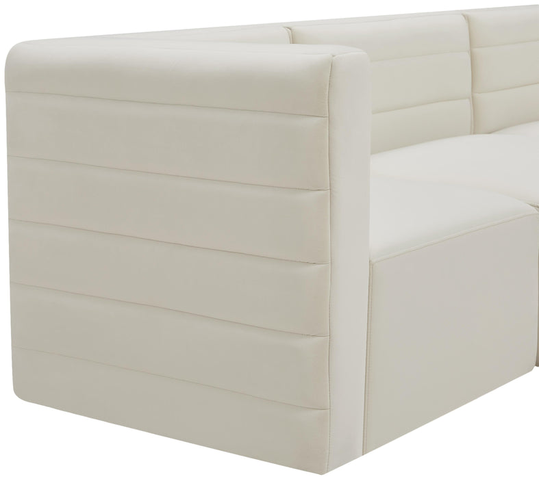 Quincy Cream Velvet Modular Sectional - Bargain Furniture (Detroit, MI)