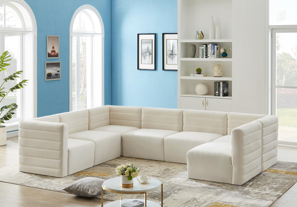 Quincy Cream Velvet Modular Sectional