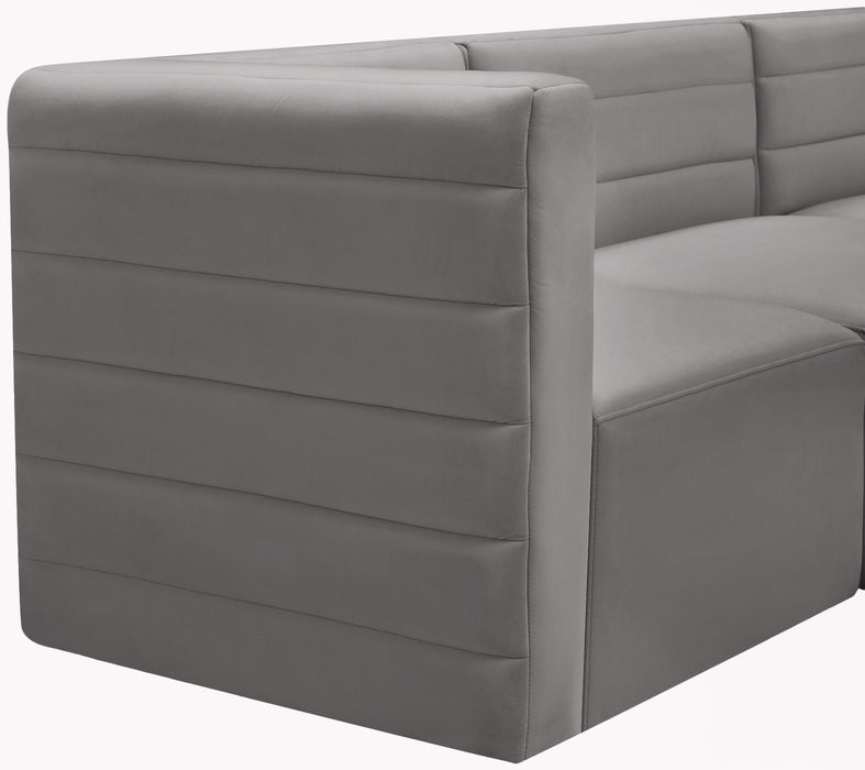 Quincy Grey Velvet Modular Sectional - Bargain Furniture (Detroit, MI)