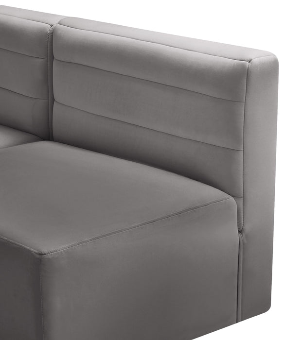 Quincy Grey Velvet Modular Sofa - Bargain Furniture (Detroit, MI)