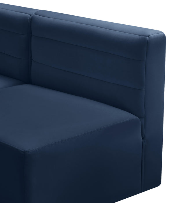 Quincy Navy Velvet Modular Sofa - Bargain Furniture (Detroit, MI)