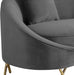 Serpentine Grey Velvet Sofa - Bargain Furniture (Detroit, MI)
