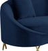 Serpentine Navy Velvet Loveseat - Bargain Furniture (Detroit, MI)