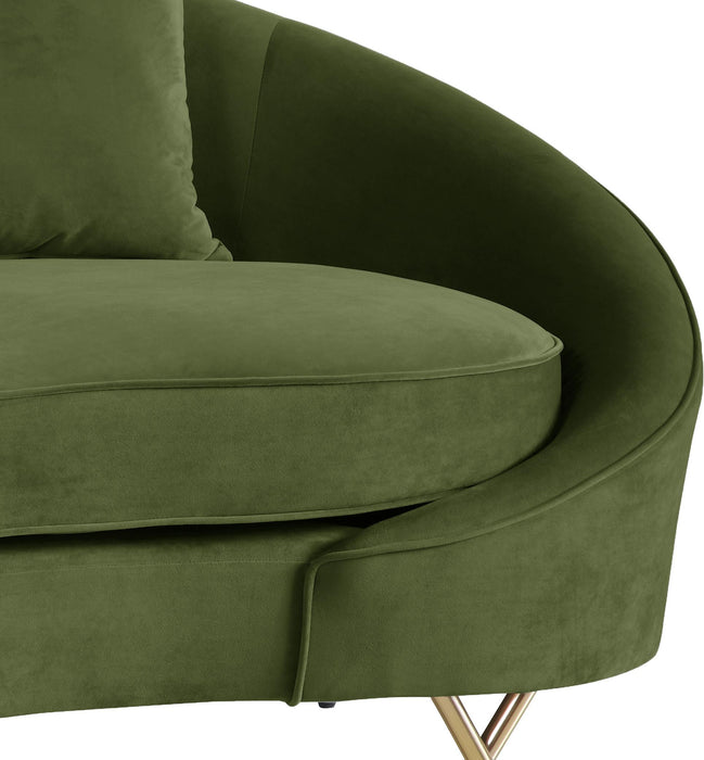 Serpentine Olive Velvet Sofa - Bargain Furniture (Detroit, MI)