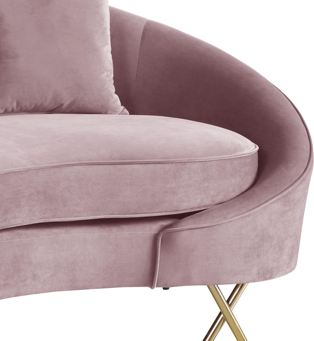 Serpentine Pink Velvet Sofa - Bargain Furniture (Detroit, MI)