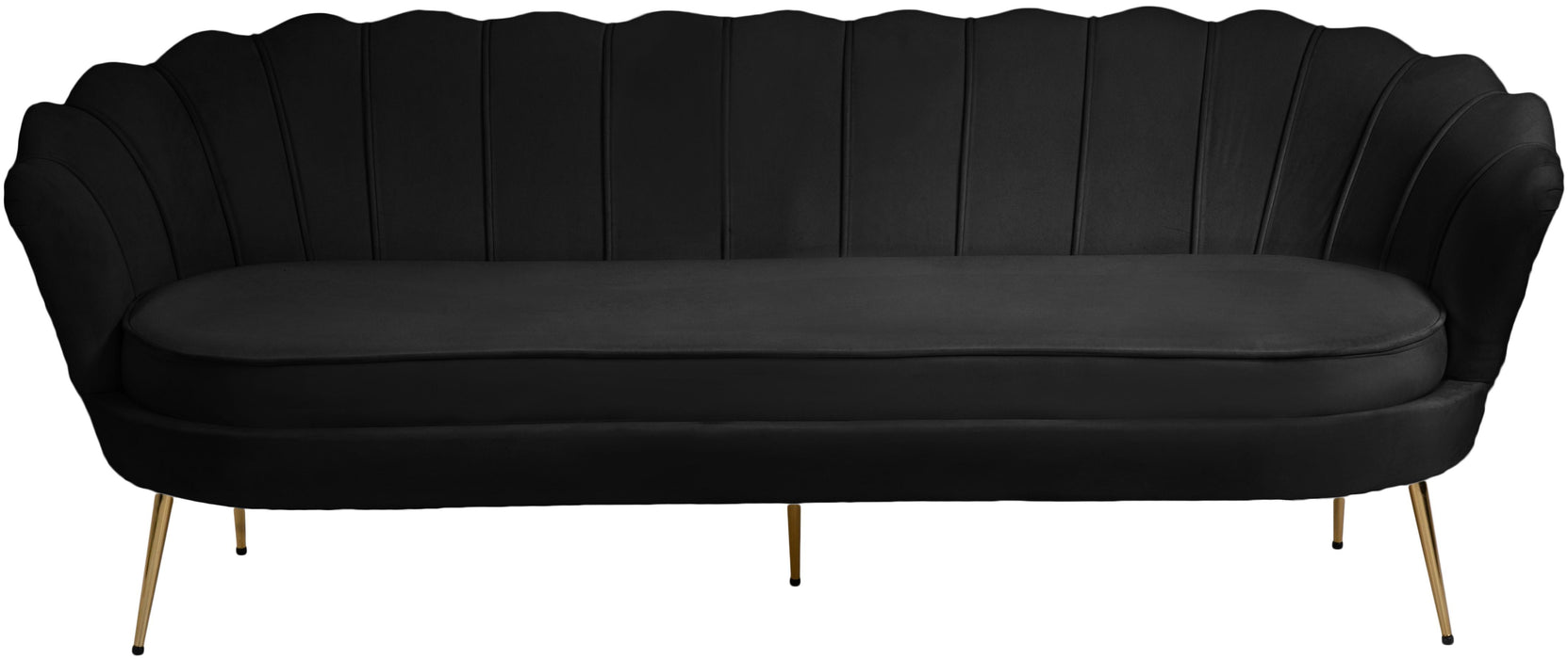 Gardenia Black Velvet Sofa