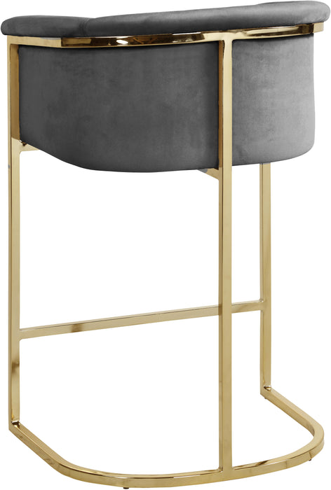 Donatella Grey Velvet Stool