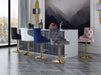 Claude Navy Velvet Adjustable Stool - Bargain Furniture (Detroit, MI)