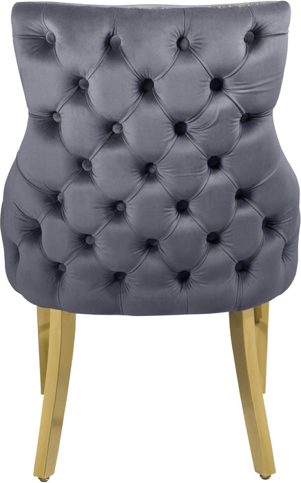 Tuft Grey Velvet Dining Chair