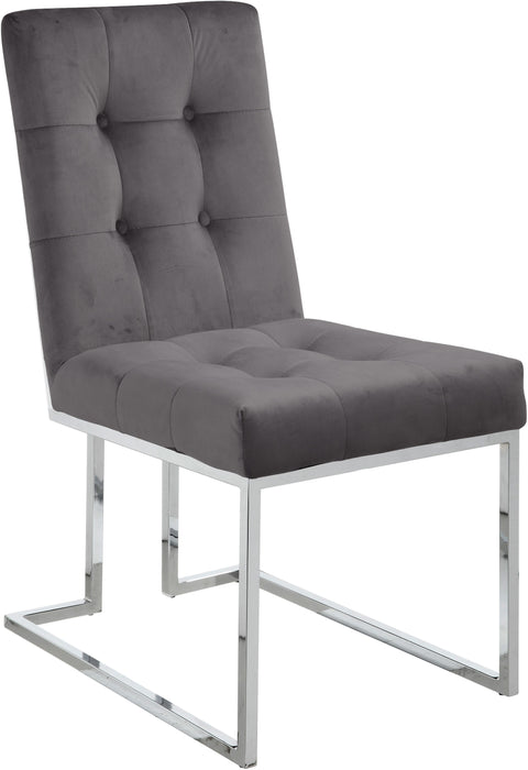 Alexis Grey Velvet Dining Chair