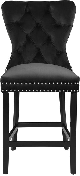 Nikki Black Velvet Stool