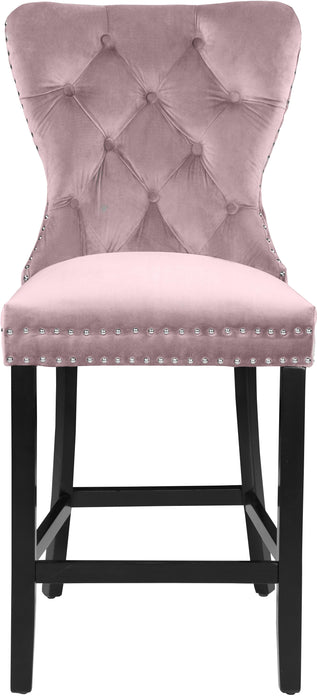 Nikki Pink Velvet Stool