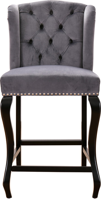 Suri Grey Velvet Stool