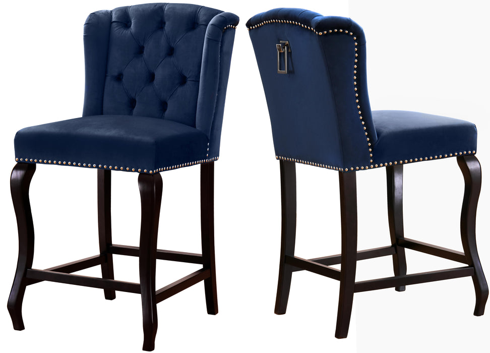 Suri Navy Velvet Stool image